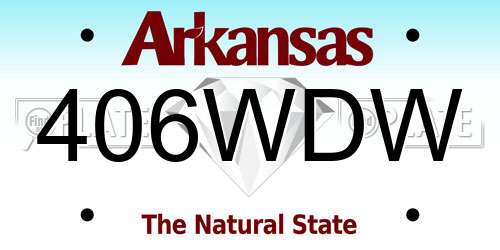 406WDW Arkansas License Plate