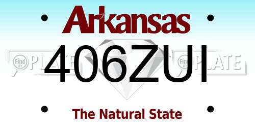 406ZUI Arkansas License Plate