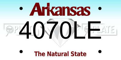 4070LE Arkansas License Plate