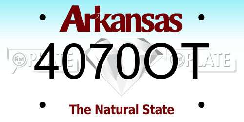 4070OT Arkansas License Plate