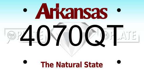 4070QT Arkansas License Plate