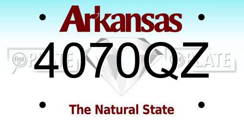 4070QZ Arkansas License Plate