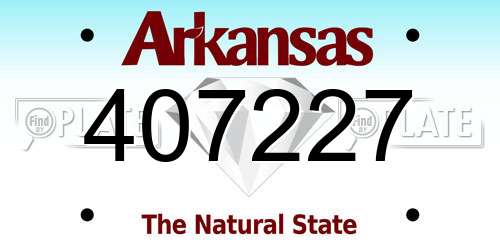 407227 Arkansas License Plate