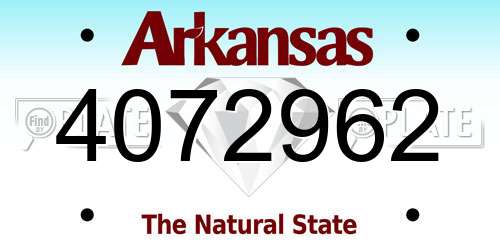4072962 Arkansas License Plate