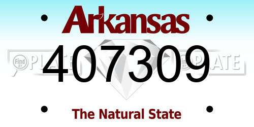 407309 Arkansas License Plate