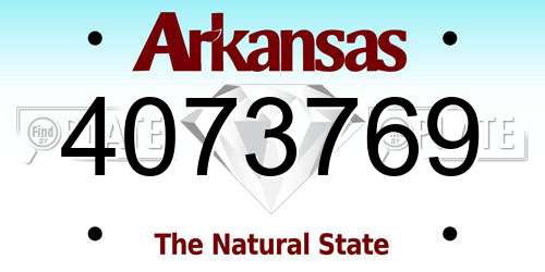 4073769 Arkansas License Plate
