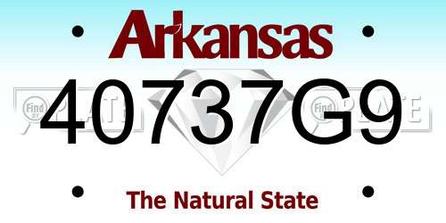 40737G9 Arkansas License Plate