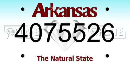 4075526 Arkansas License Plate