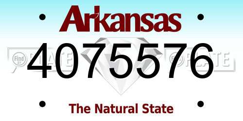 4075576 Arkansas License Plate