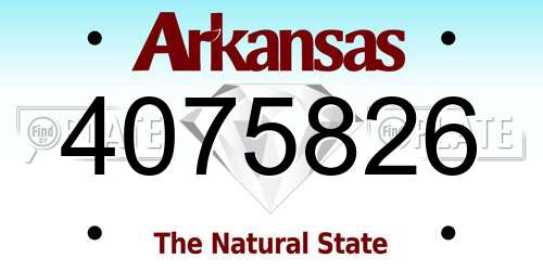 4075826 Arkansas License Plate