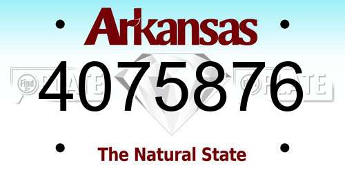 4075876 Arkansas License Plate
