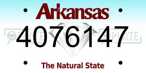 4076147 Arkansas License Plate