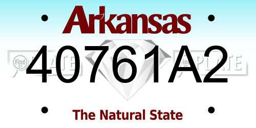 40761A2 Arkansas License Plate