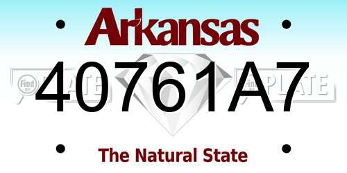 40761A7 Arkansas License Plate