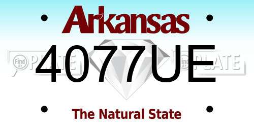 4077UE Arkansas License Plate