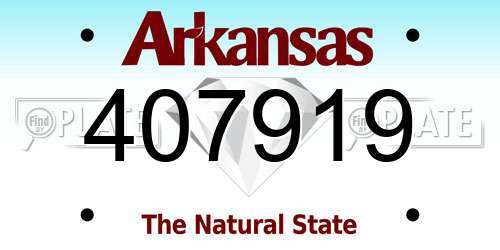 407919 Arkansas License Plate
