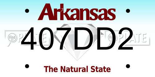 407DD2 Arkansas License Plate