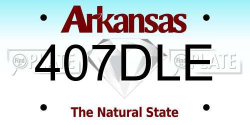 407DLE Arkansas License Plate
