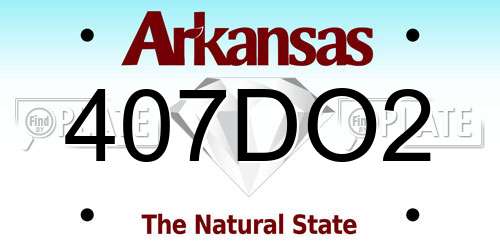407DO2 Arkansas License Plate