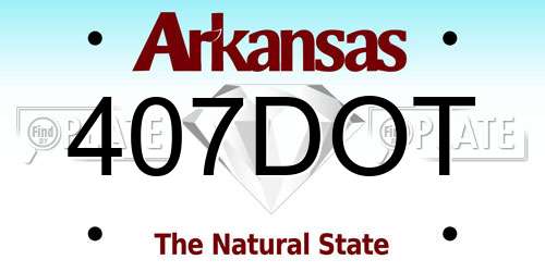 407DOT Arkansas License Plate