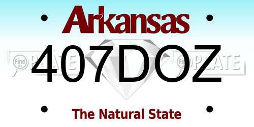 407DOZ Arkansas License Plate