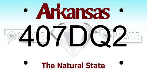407DQ2 Arkansas License Plate