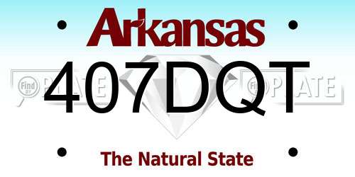 407DQT Arkansas License Plate