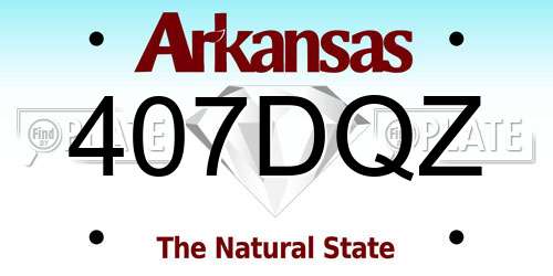 407DQZ Arkansas License Plate