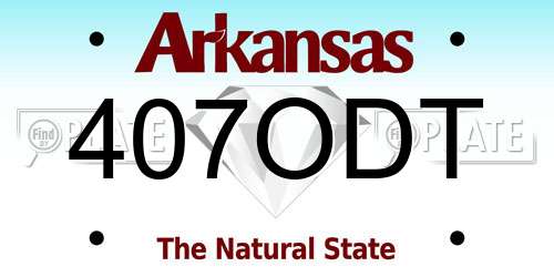 407ODT Arkansas License Plate