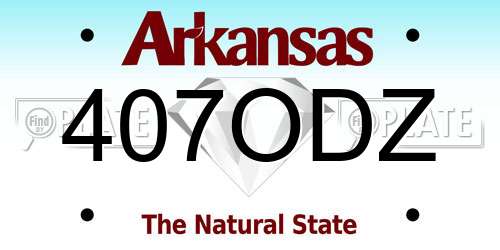 407ODZ Arkansas License Plate