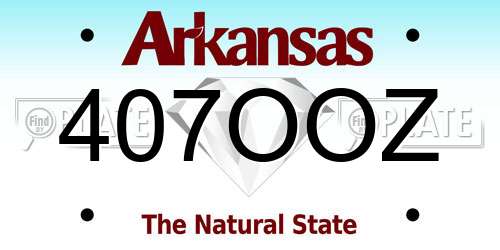 407OOZ Arkansas License Plate