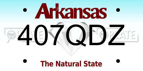 407QDZ Arkansas License Plate