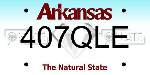 407QLE Arkansas License Plate