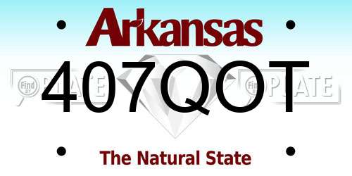 407QOT Arkansas License Plate
