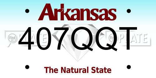 407QQT Arkansas License Plate
