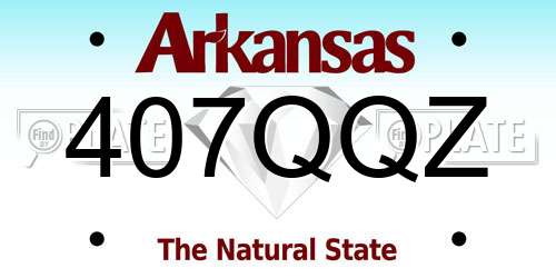 407QQZ Arkansas License Plate
