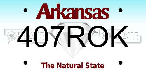 407ROK Arkansas License Plate