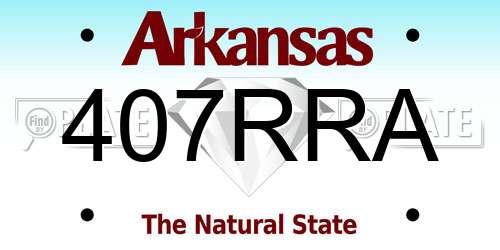 407RRA Arkansas License Plate