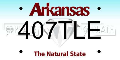 407TLE Arkansas License Plate
