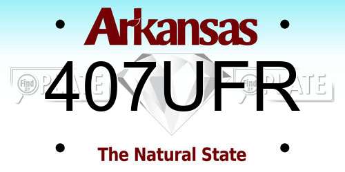 407UFR Arkansas License Plate
