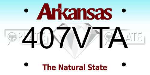 407VTA Arkansas License Plate