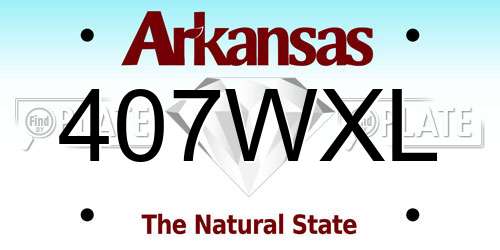 407WXL Arkansas License Plate