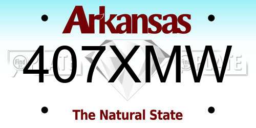 407XMW Arkansas License Plate