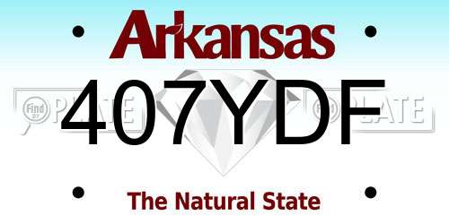 407YDF Arkansas License Plate