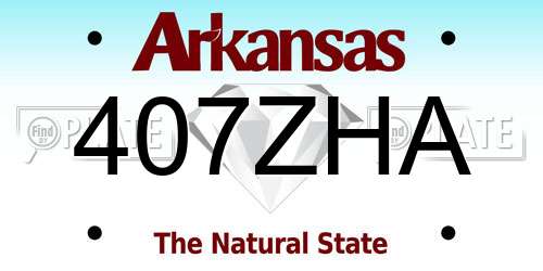 407ZHA Arkansas License Plate