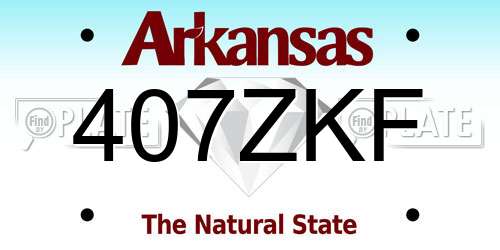 407ZKF Arkansas License Plate