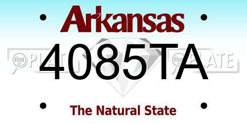 4085TA Arkansas License Plate