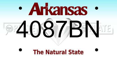 4087BN Arkansas License Plate