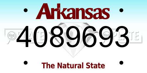 4089693 Arkansas License Plate
