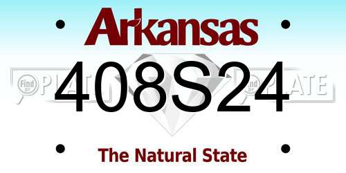 408S24 Arkansas License Plate